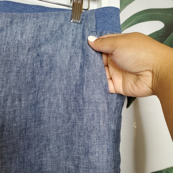 J. Jill Love Linen Chambray Joggers Pants Blue S - Picture 2 of 5